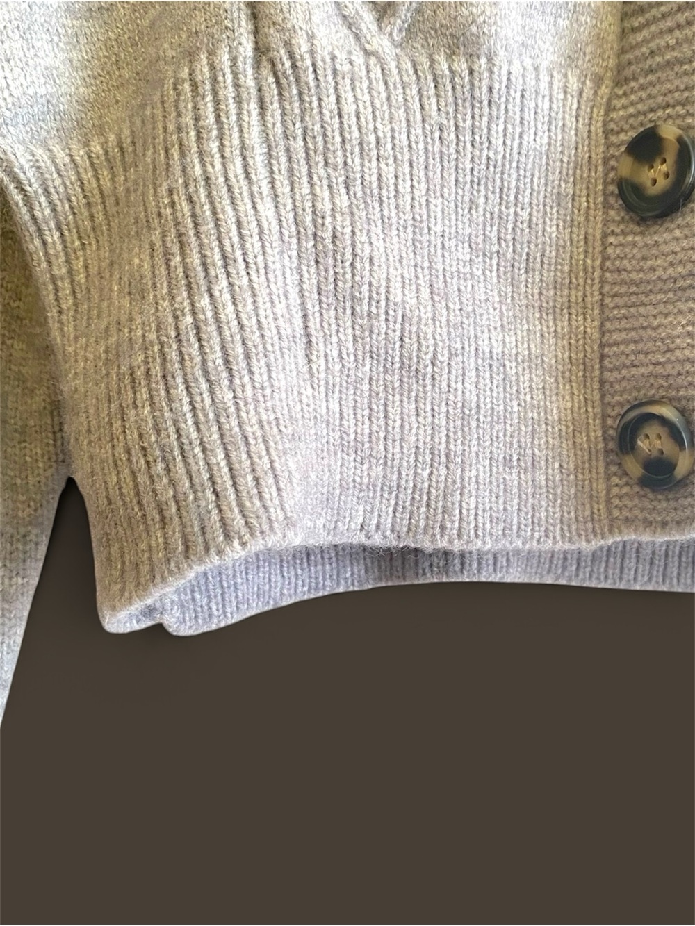 Forever 21 Cropped Gray Cable Knit Cardigan Heart Sweater Collared Shirt Size M - Picture 7 of 7